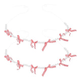 2Pcs Pink Bow Gar Banner with Bowknot and Pompoms for Birthday Wedding Valentines Day Party Decoration