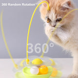 Interactive Cat Tumbler Toy, Catnip, Feather Teaser with Bell, Track Balls, Kitten Toy for Indoor Cats Exercise