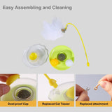 Interactive Cat Tumbler Toy, Catnip, Feather Teaser with Bell, Track Balls, Kitten Toy for Indoor Cats Exercise