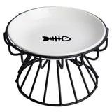 Cat Food Bowls, Friendly Ceramic Cat Bowls with Nonslip Silicone Bottom, Pack of  Plates for Feeding Indoor Cats, Kittens