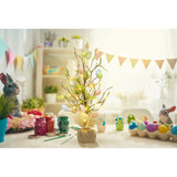 Pre-Lit Easter Egg Tree Tabletop Decor with Delicate Ornaments, for Home Party Wedding Holiday Spring Summer Decoration