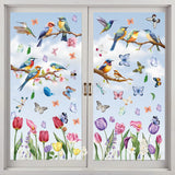 Spring Window Clings, Butterfly Flower Window Stickers for Glass Windows,
Spring Window Stickers Decorations（2pcs）