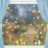 Spring Window Clings, Butterfly Flower Window Stickers for Glass Windows,
Spring Window Stickers Decorations（2pcs）