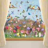 Spring Window Clings, Butterfly Flower Window Stickers for Glass Windows,
Spring Window Stickers Decorations（2pcs）