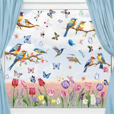 Spring Window Clings, Butterfly Flower Window Stickers for Glass Windows,
Spring Window Stickers Decorations（2pcs）