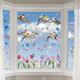 Spring Window Clings, Butterfly Flower Window Stickers for Glass Windows,
Spring Window Stickers Decorations（2pcs）