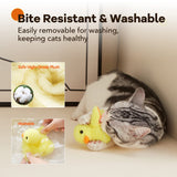 Toys Rechargeable Flapping Duck with SilverVine Catnip, Lifelike Quack Chirping, Touch Activated Kitten Kicker Plush Interactive
