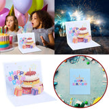Merry Christmas Greeting Cards Creative 3D PopUp Card Happy Birthday Card Colorful Printing Birthday Cake Paper Children's Cartoon Birthday Card Cake