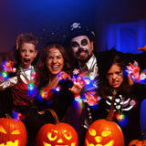 Halloween Party Favors for Kids, 38PCS Halloween Light Up Toys including Necklaces Rings Bracelets Brooches, Glow in the Dark Halloween Toys Bulk, Halloween Goodie Bag Fillers