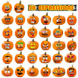Halloween Stickers for Kids Party Favors: 16 Sheet in 32 Pattern Cute Pumpkin Stickers for Kids Halloween Party Favors Bulk Pumpkin Face Decorating Stickers for Kids Classroom Crafts