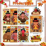24 PCS Make a Turkey Stickers Thanksgiving Party Favors Supplies Stickers for Kids Turkey Games Crafts Stickers Autumn Fall Harvest Halloween Thanksgiving Decorations