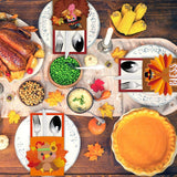 18 Pieces Thanksgiving Cutlery Holders Silverware Paper Pocket Pouch Turkey Tableware for Thanksgiving Turkey Party Autumn Fall Harvest Table Decorations 6 designs