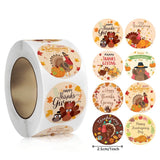 2 Rolls Thanksgiving Round Stickers Rolls Happy Thanksgiving Stickers Watercolor Turkey Stickers Thanksgiving Party Favors Adhesive Stickers Fall Party Supplies for Kids Adults（500 Per Roll）