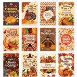 24 Pieces Thanksgiving Note Cards Turkey Autumn Maples Pumpkins Greeting Cards Thanksgiving Postcards for Thanksgiving Family Feast Friends Fall Party Harvest Celebration Supplies
