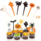 60PCS Halloween Picks Cupcake Toppers Plastic Halloween Toothpicks Halloween Cupcake Food Cocktail Appetizer Picks for Halloween Baby Shower Birthday Wedding Party Supply