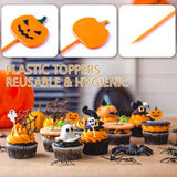 60PCS Halloween Picks Cupcake Toppers Plastic Halloween Toothpicks Halloween Cupcake Food Cocktail Appetizer Picks for Halloween Baby Shower Birthday Wedding Party Supply