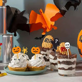 60PCS Halloween Picks Cupcake Toppers Plastic Halloween Toothpicks Halloween Cupcake Food Cocktail Appetizer Picks for Halloween Baby Shower Birthday Wedding Party Supply