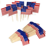 USA American Flag US Toothpick Flags, Small Mini Stick Cupcake Toppers US Flags,4th of July,Veterans Day,Country Picks Party Cake Flags #J02