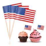 USA American Flag US Toothpick Flags, Small Mini Stick Cupcake Toppers US Flags,4th of July,Veterans Day,Country Picks Party Cake Flags #J02