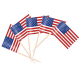 USA American Flag US Toothpick Flags, Small Mini Stick Cupcake Toppers US Flags,4th of July,Veterans Day,Country Picks Party Cake Flags #J02