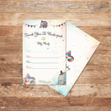 24 Pcs Theme Party Happy Birthday Invitation Card Handwritten Blessing Invitation Card Cartoon Animal Theme Invitation Card