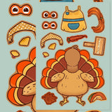 32 Sheets Thanksgiving Stickers Thanksgiving Crafts for Kids DIY Turkey Stickers Kids Thanksgiving Games Gifts Activities Party Favors Supplies Thanksgiving Decorations
