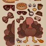 32 Sheets Thanksgiving Stickers Thanksgiving Crafts for Kids DIY Turkey Stickers Kids Thanksgiving Games Gifts Activities Party Favors Supplies Thanksgiving Decorations