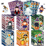 32 PCS Halloween Stickers for Kids Make a Face DIY Halloween Stickers Make Your Own Halloween Character Mix and Match Stickers Sheets Decorations Supplies Gifts Halloween Party Favors