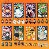 32 PCS Halloween Stickers for Kids Make a Face DIY Halloween Stickers Make Your Own Halloween Character Mix and Match Stickers Sheets Decorations Supplies Gifts Halloween Party Favors