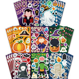 32 PCS Halloween Stickers for Kids Make a Face DIY Halloween Stickers Make Your Own Halloween Character Mix and Match Stickers Sheets Decorations Supplies Gifts Halloween Party Favors
