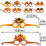 16 Pcs Fall Thanksgiving Party Decorations Photo Props Pumpkin Turkey Maple Leaves Hats Sunglasses Photography Decor,Kids Boys Girls Autumn Birthday Baby Shower Supplies