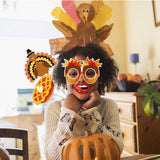 25 Pcs Thanksgiving Day Photo Booth Props Funny Turkey Selfie Photobooth Props，Creative Photography Festival Party Decoration Supplies for Happy Thanksgiving Party Favors DIY