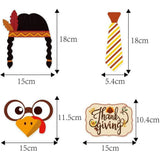 25 Pcs Thanksgiving Day Photo Booth Props Funny Turkey Selfie Photobooth Props，Creative Photography Festival Party Decoration Supplies for Happy Thanksgiving Party Favors DIY