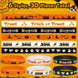Halloween Rubber Bracelets 32 PCS Bulk Halloween Party Favors Supplies Silicone Wristbands for Trick or Treat Gifts Toys Goodie Bag Fillers Stuff Classroom Prizes for Kids Teens Girls Boys