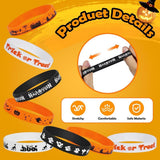 Halloween Rubber Bracelets 32 PCS Bulk Halloween Party Favors Supplies Silicone Wristbands for Trick or Treat Gifts Toys Goodie Bag Fillers Stuff Classroom Prizes for Kids Teens Girls Boys