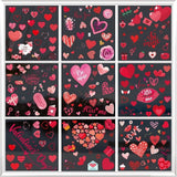 9 Sheets Valentine's Day Window Clings Stickers Decorations,Love Heart Window Decorations Valentine's Window Decals for Home,Office,Valentines Party, Wedding, Anniversary Holiday Decoration Supplies