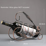 Creative Wine Holder Stainless Steel Wine Rack Bottle Holder Novelty Gift for Kitchen Home Table Decor (Bronze - Flower)