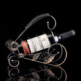Creative Wine Holder Stainless Steel Wine Rack Bottle Holder Novelty Gift for Kitchen Home Table Decor (Bronze - Flower)