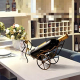 Rickshaw Wine Holder, Stainless Steel Freestanding Wine Rack Countertop Bottle Holder for Home Decoration (Bronze)