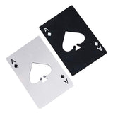 Bottle Opener Credit Card Size Pocker Cap Opener Portable Stainless Steel Can Opener (2 Pack Black & Silver)