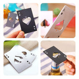 Bottle Opener Credit Card Size Pocker Cap Opener Portable Stainless Steel Can Opener (2 Pack Black & Silver)