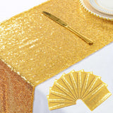 10 Pieces-12 x108 Gold-Sequin-Table-Runners Wedding Party Catering Event Gold Table Runner Gold Christmas Decoration Glitter