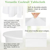 4 Pack 32x43 Inch Highboy Cocktail Table Cover White, Cocktail Table Covers with Wavy Drape High Top Table Cover for Round Tables