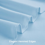 2 Pack Baby Blue Spandex Round Table Cloth for 72 in Tables, Stretchy Fitted 6FT Tablecloths for Wedding Party