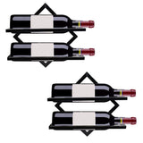 2Pcs Metal Wall Mounted Wine Rack Hanging Wine Bottle Holder Wall Organizer Storage Shelf for Home Kitchen Bar Decor