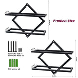2Pcs Metal Wall Mounted Wine Rack Hanging Wine Bottle Holder Wall Organizer Storage Shelf for Home Kitchen Bar Decor