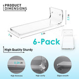 Floating Shoe Display Shelves for Wall Mount Set of 6 -Clear Acrylic Floating Shelves for Showcase Sneaker Collection or Shoes Box