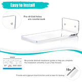 Floating Shoe Display Shelves for Wall Mount Set of 6 -Clear Acrylic Floating Shelves for Showcase Sneaker Collection or Shoes Box