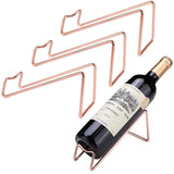 4Pcs Simple Wine Rack, Tabletop Wine Display Rack Wine Bottle Holder, Gift for Kitchen Home Decoration (Rose Gold)