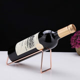 4Pcs Simple Wine Rack, Tabletop Wine Display Rack Wine Bottle Holder, Gift for Kitchen Home Decoration (Rose Gold)